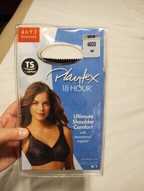 🟣2/$15 Playtex Original Comfort Strap Wirefree Bra - Black